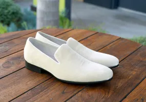 Maurice Velvet Venetian Loafer Bone