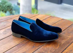 Maurice Velvet Venetian Loafer Navy