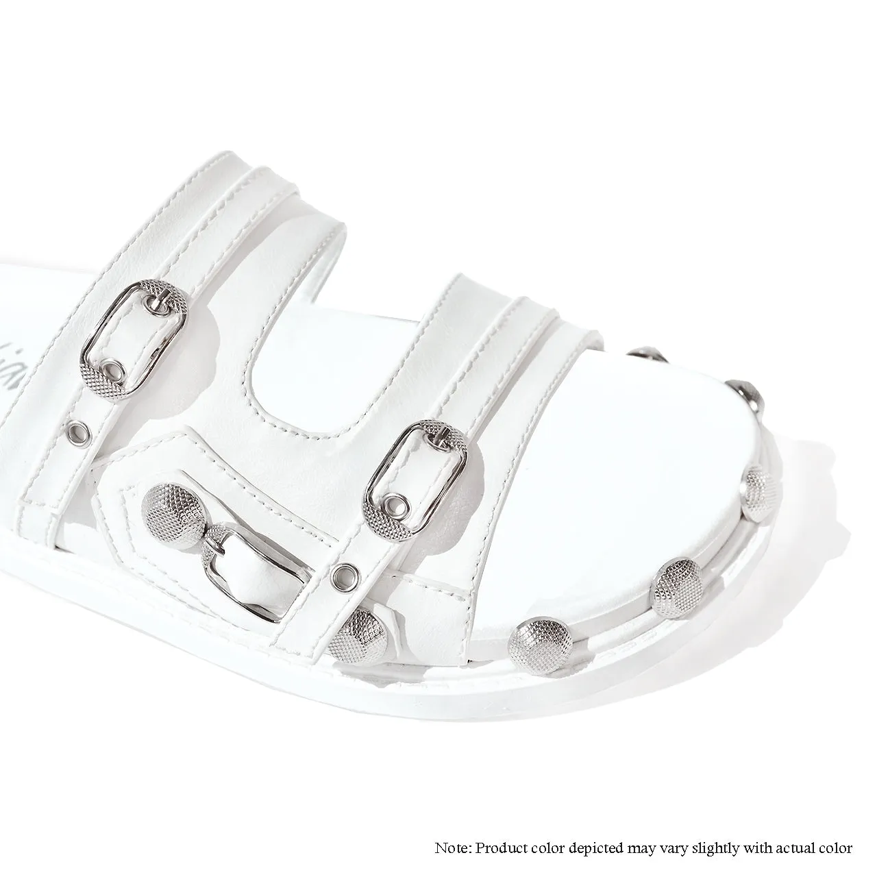 MEIZI-1 STUD SANDAL - WHITE