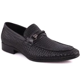 Mens “FLETCHER” Snake Textured Wing Tip Bit Loafers