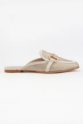 Mila Jeweled Loafer Flat Mule