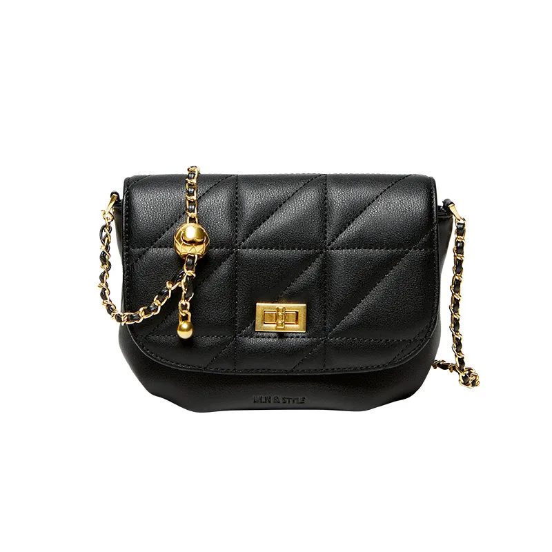 Monaco Trendy Triangle Quilted Leather Chain Bag