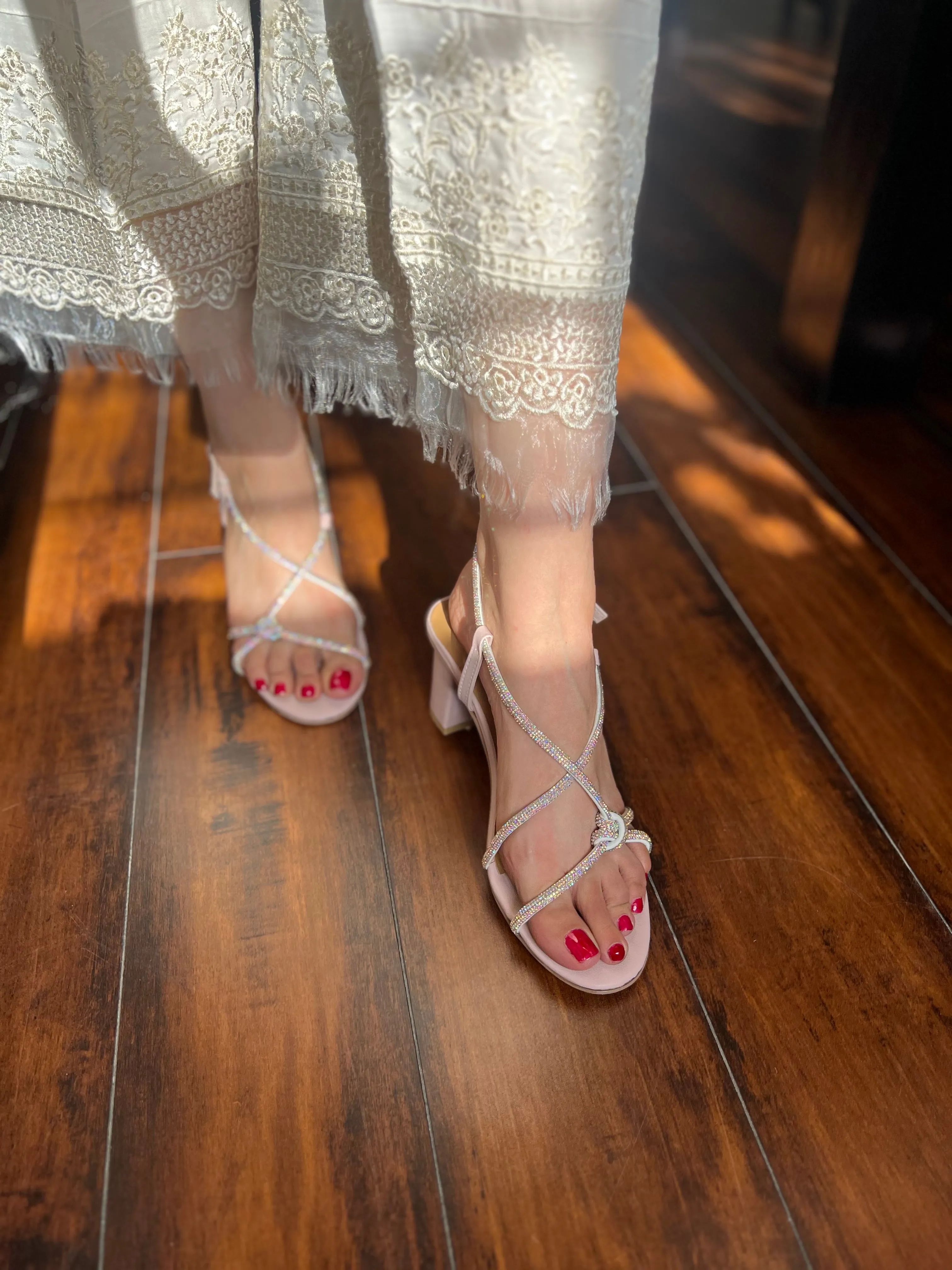 Naomi Strappy Heels - Peach