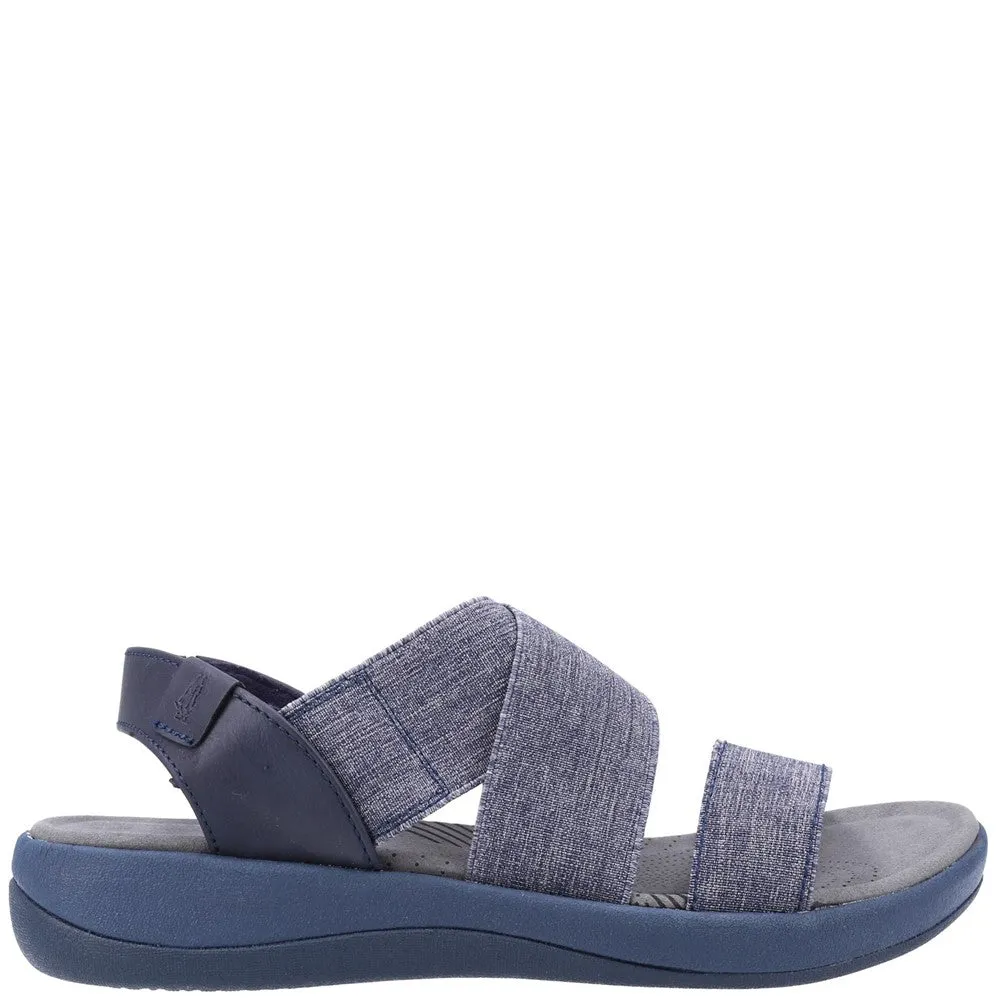 Navy Sophia Elastic Cross Strap Sandals