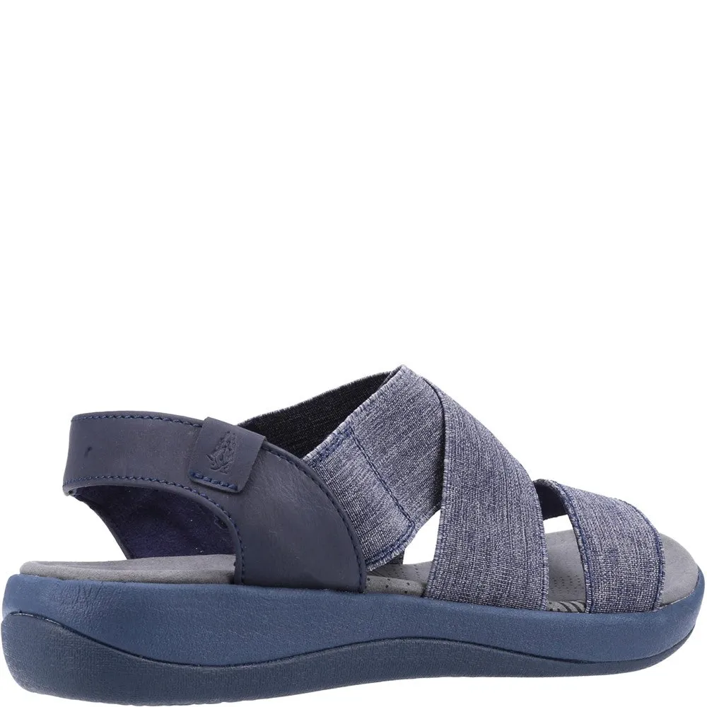 Navy Sophia Elastic Cross Strap Sandals