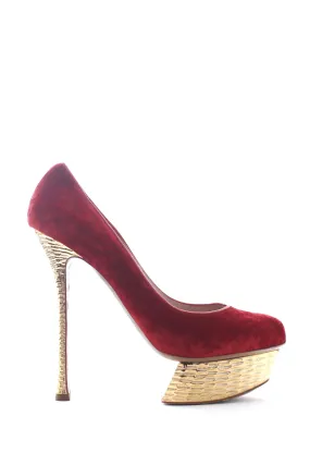 Nicholas Kirkwood Velvet Platform Pumps