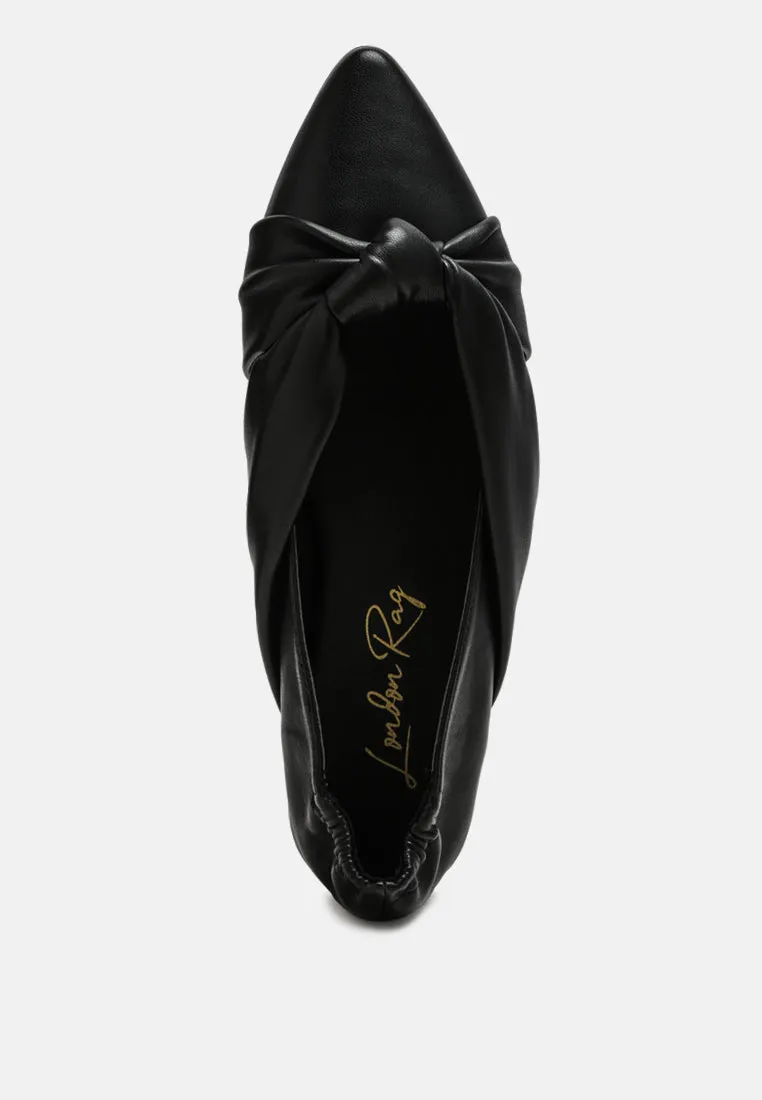 Norma Knot Detail Elasticated Ballet Flats