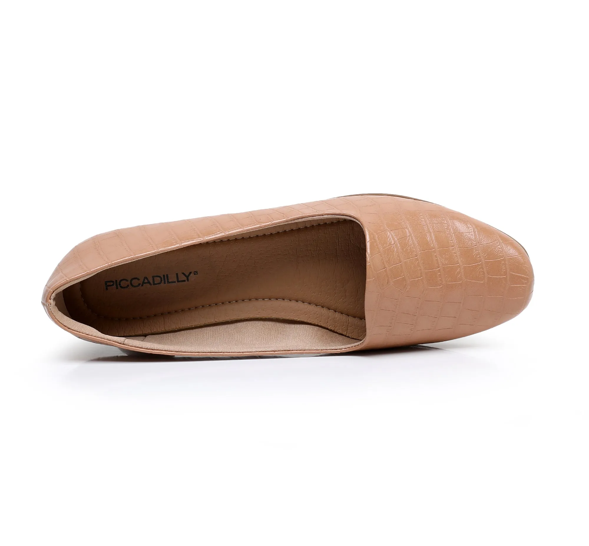 Nude Croco Flat Ladies Shoes (250.132)