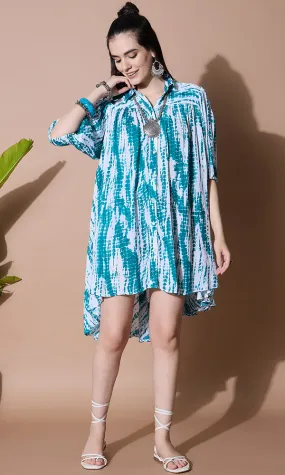 OCEAN BREEZE FLARED TIE DYE KURTA