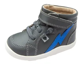 Old Soles Boy's & Girl's 8018 Light The Ground Sneakers - Grey/Neon Blue