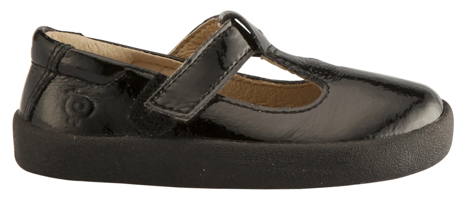 Old Soles Girl's Tod - T Strap Shoes, Black Patent