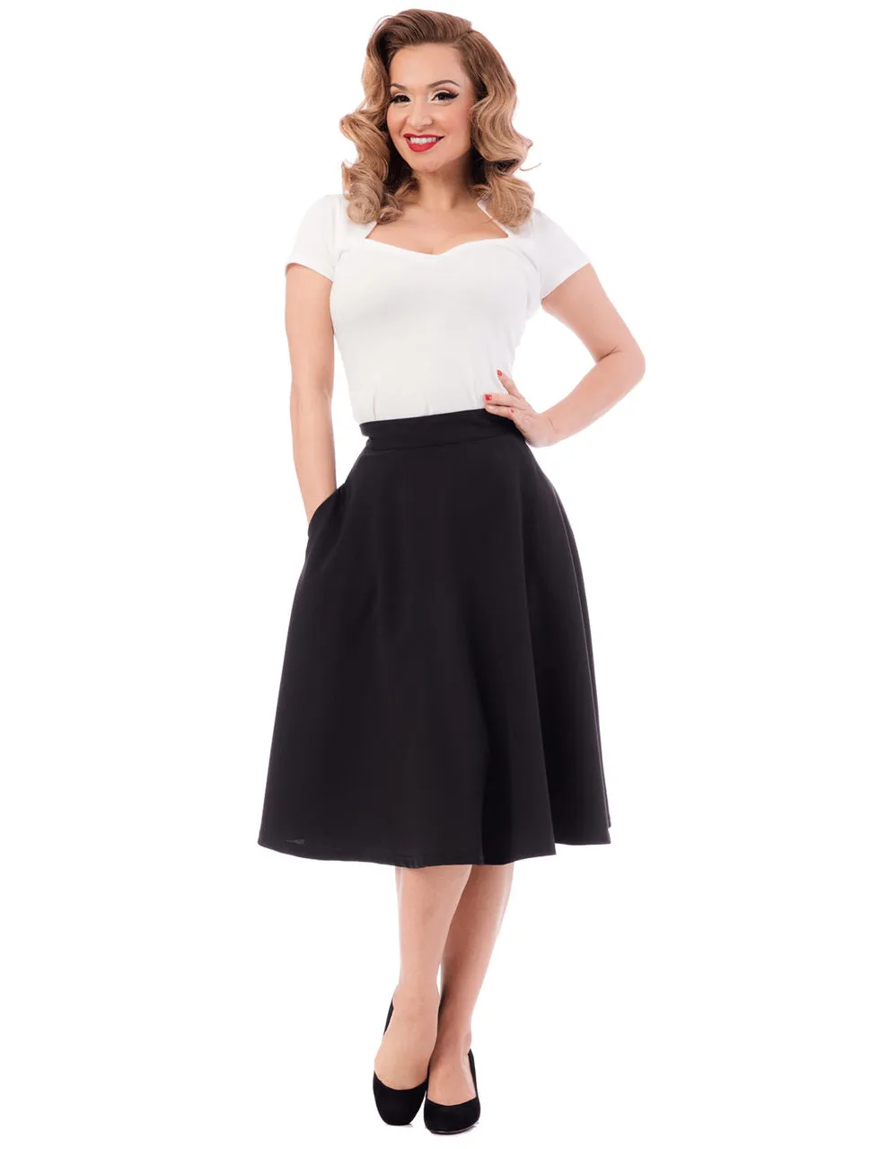 Pocket High Waist Thrills Skirt in Black