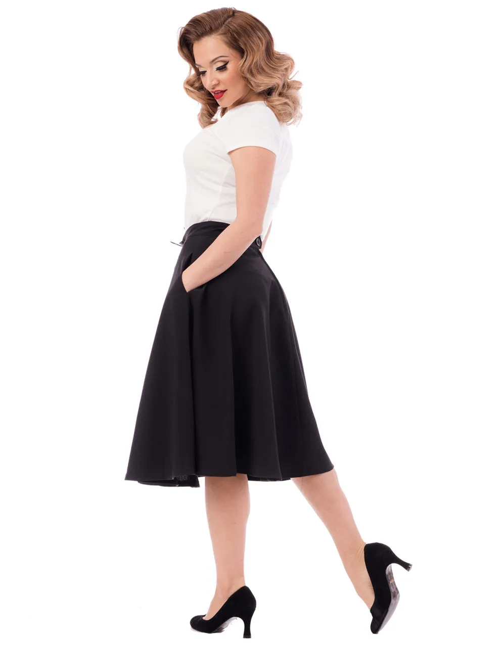 Pocket High Waist Thrills Skirt in Black