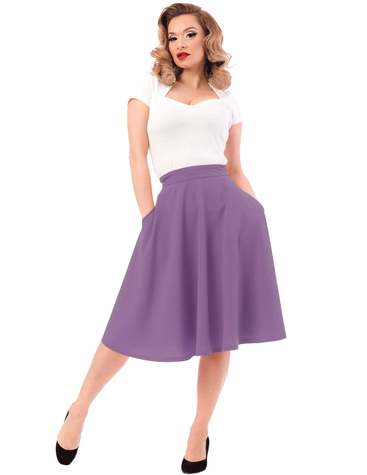 Pocket High Waist Thrills Skirt in Lilac