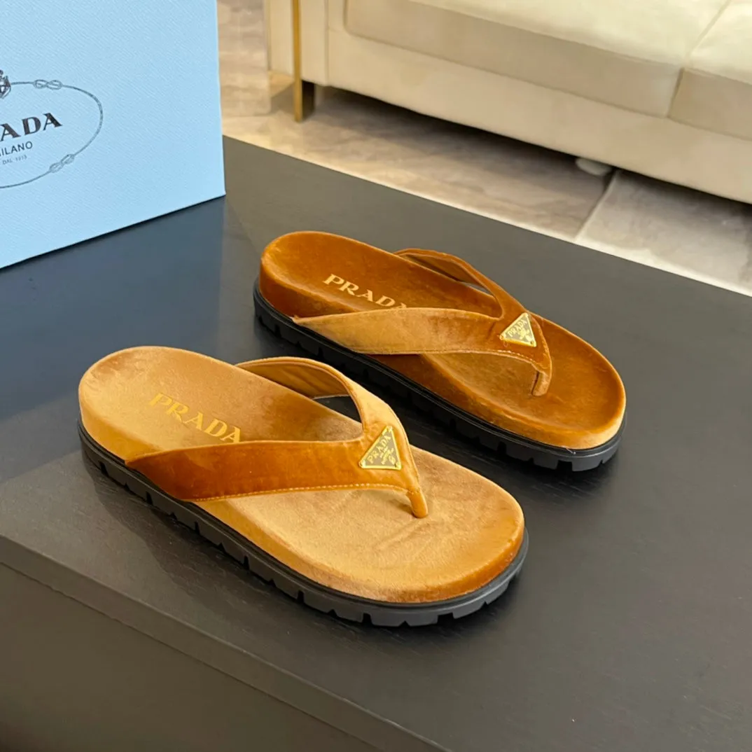 PRA RUBBER THONG SANDALS OCHRE VELVET