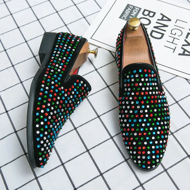 Rainbow Crystal Black Shoes