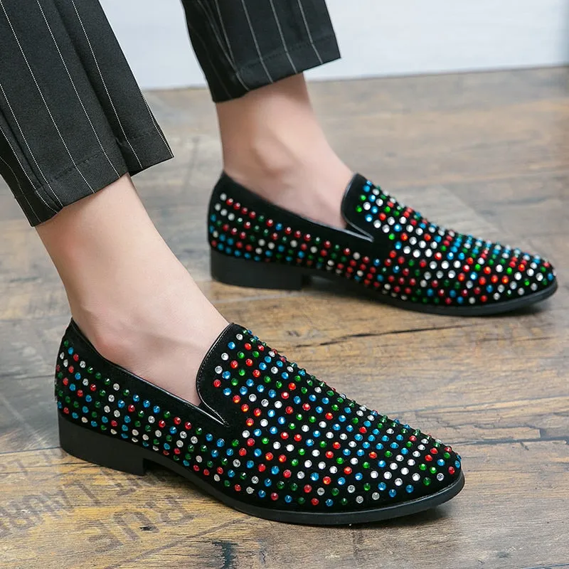 Rainbow Crystal Black Shoes