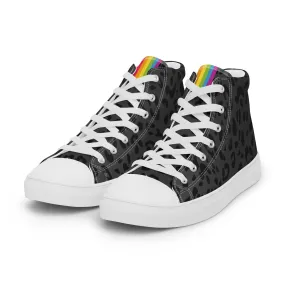 Rainbow Pride Flash Black Leopard High Top Trainers (male sizes)