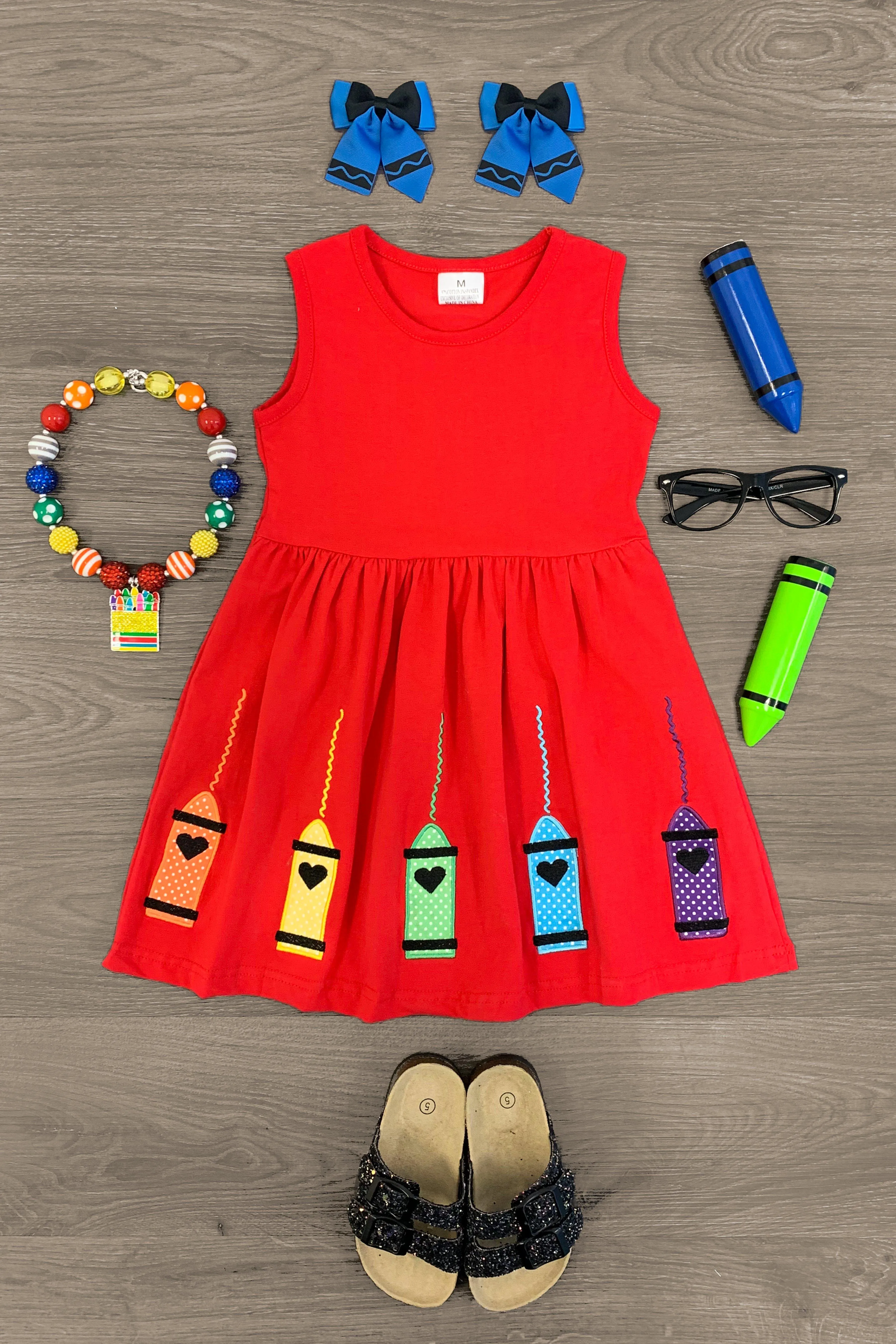 Red Crayon Tank Dress