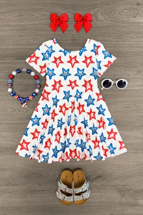 Red White & Blue Star Dress