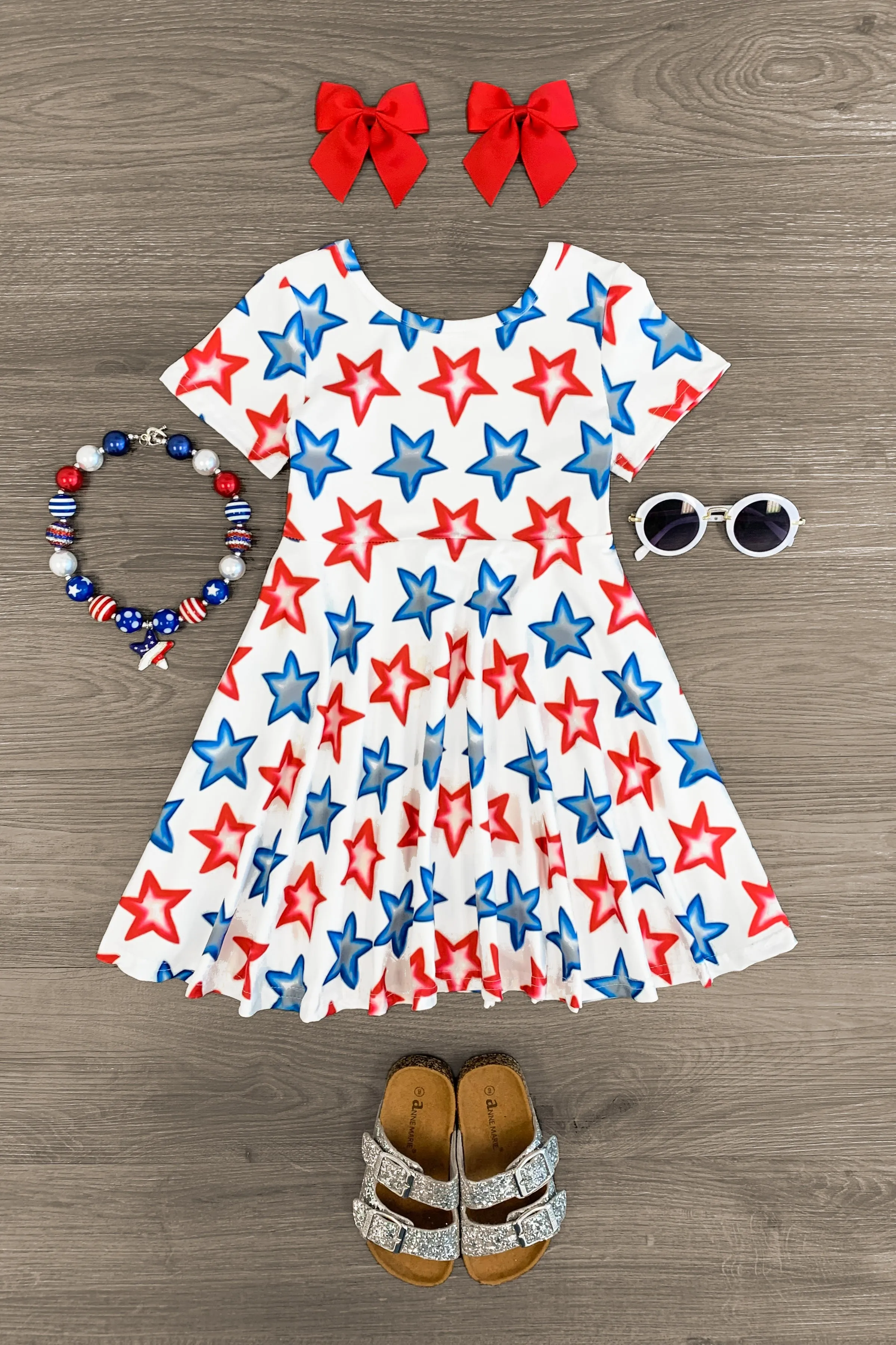 Red White & Blue Star Dress