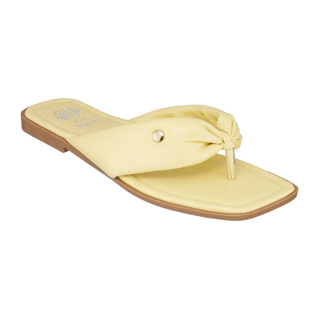 Reid Yellow Flat Sandals