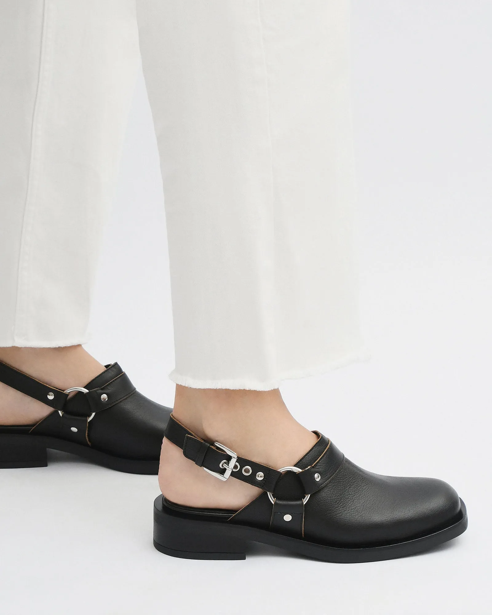 ROMAN SLINGBACK LOAFERS BLACK LEATHER