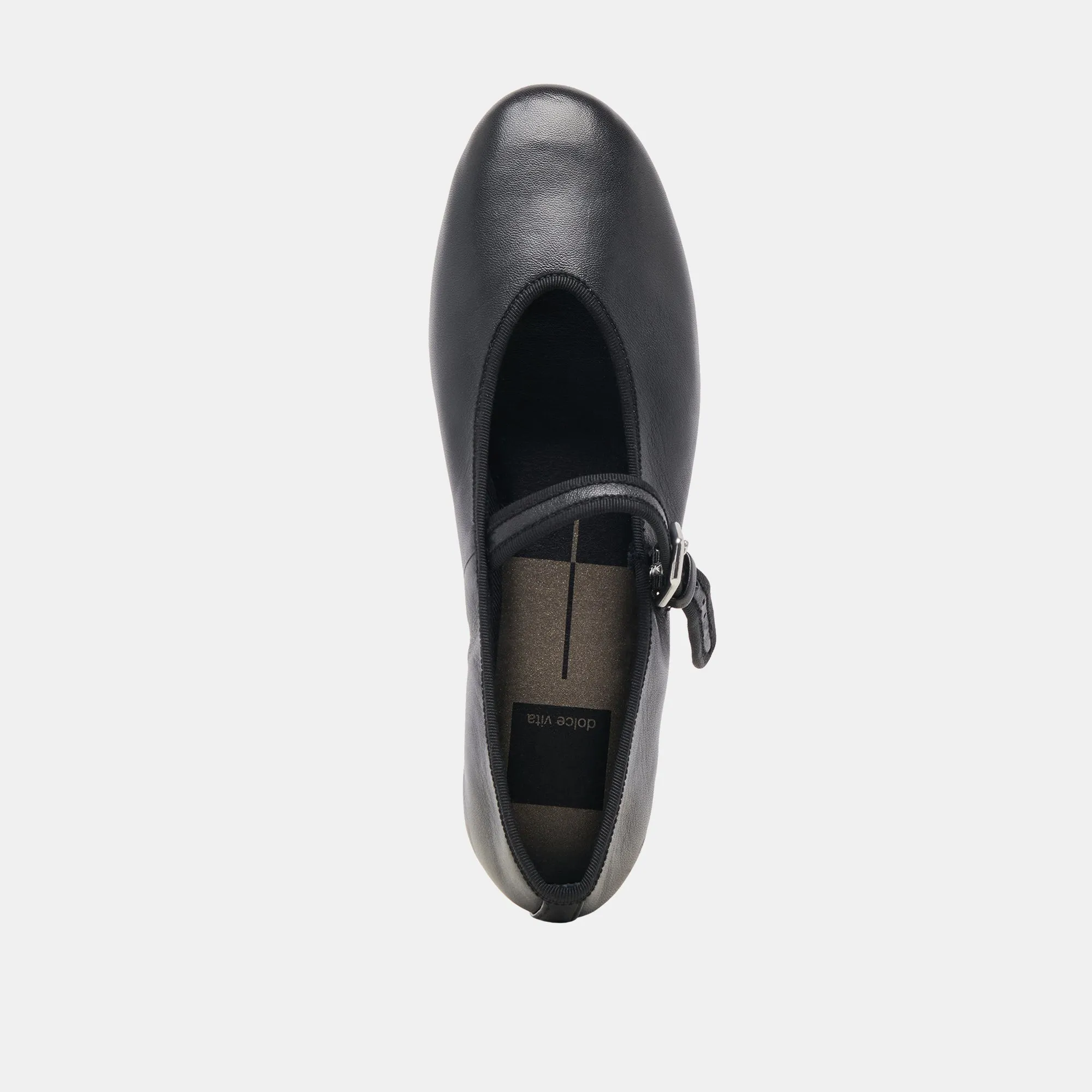 ROSLYN BALLET FLATS BLACK LEATHER