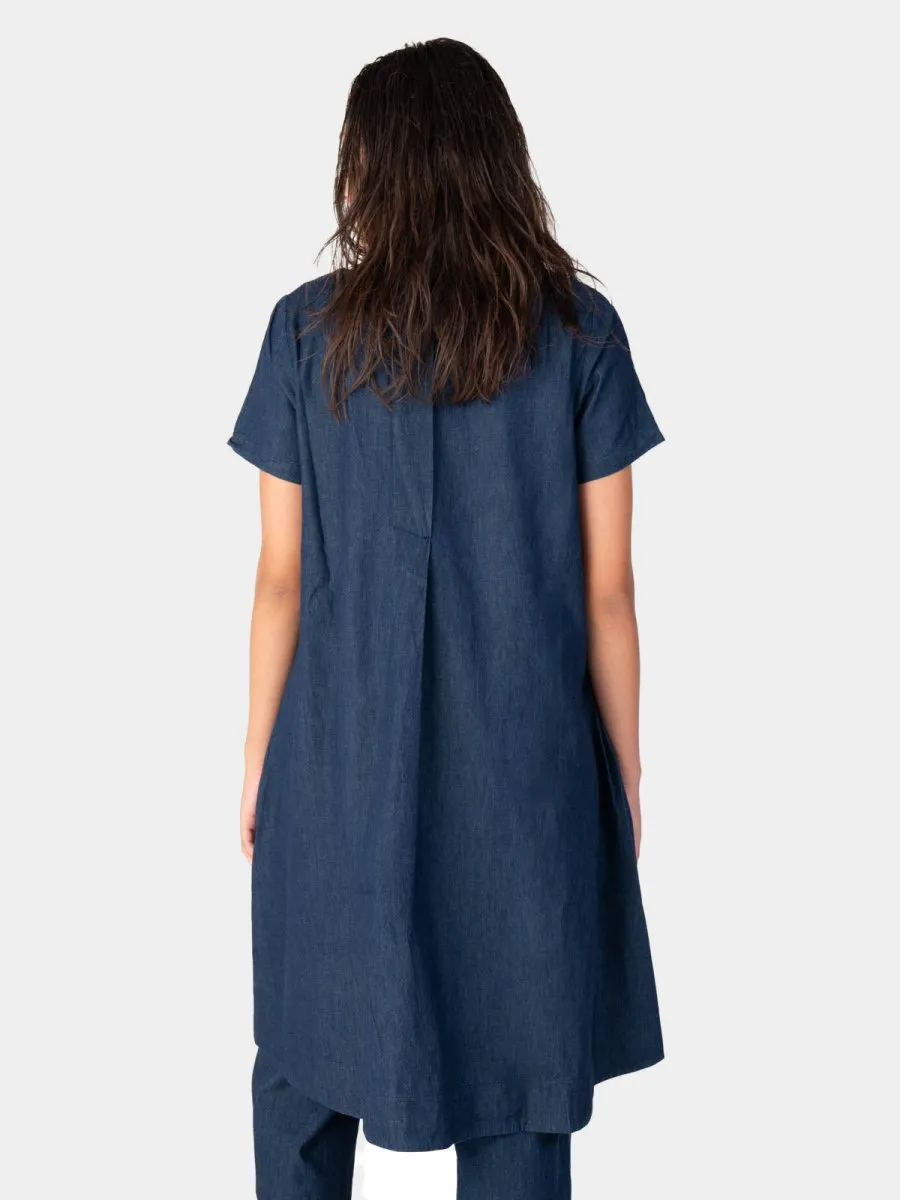 Round Neck Denim Day Dress