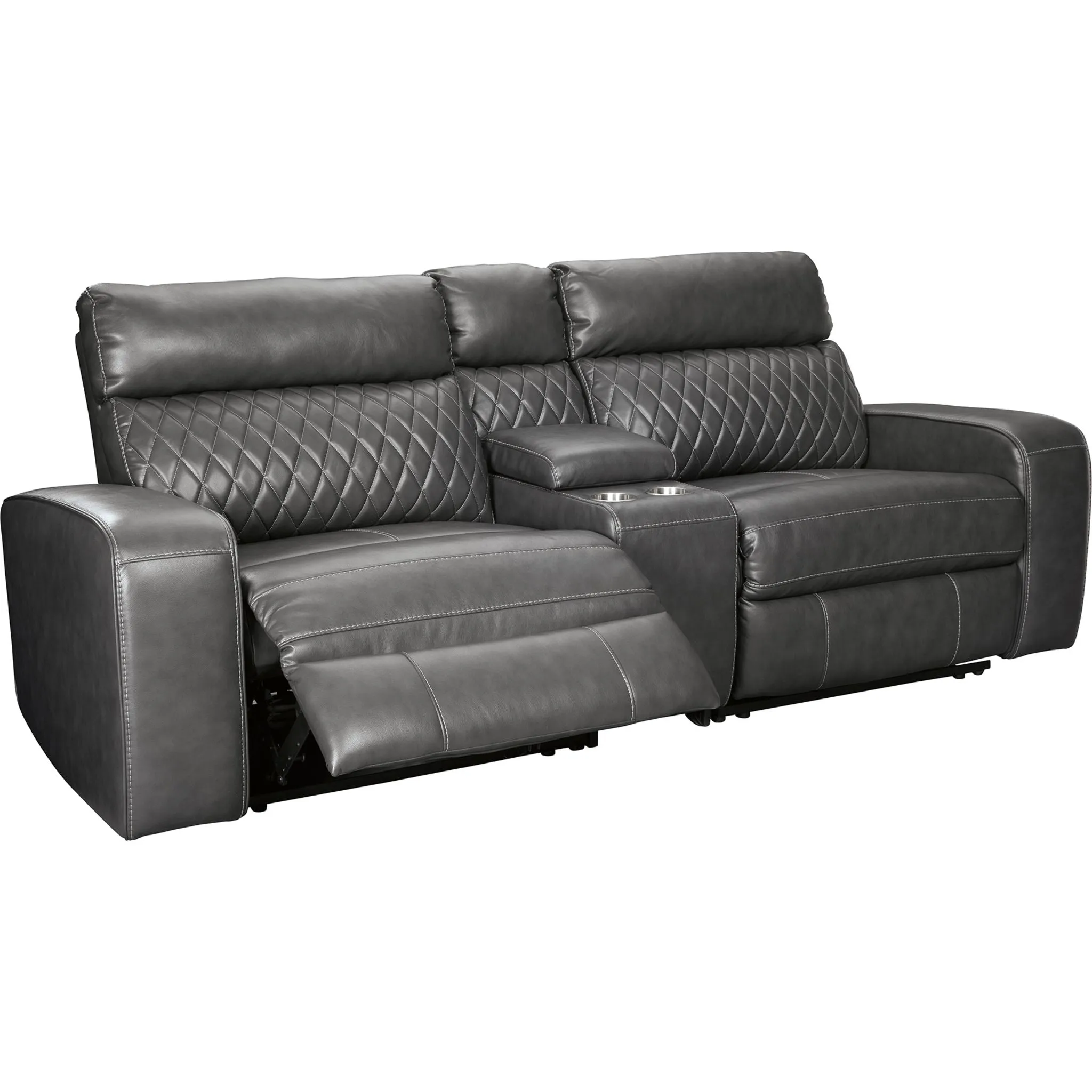 Samperstone 3 Piece Power Reclining Loveseat Console