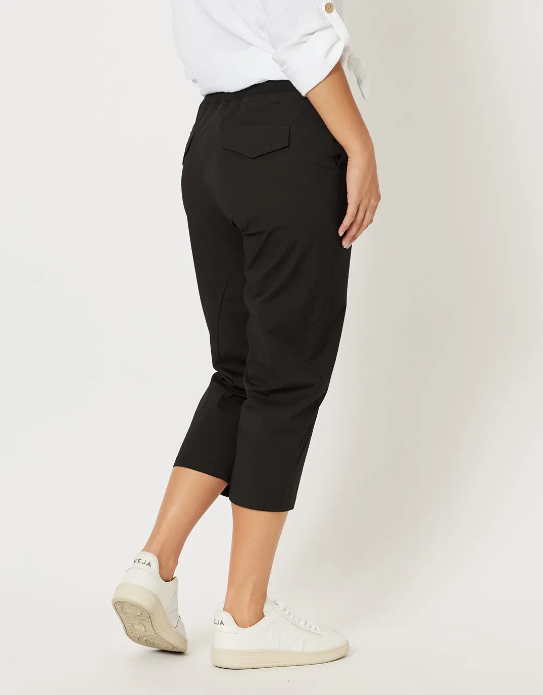 Santorini Cotton Pants - Black