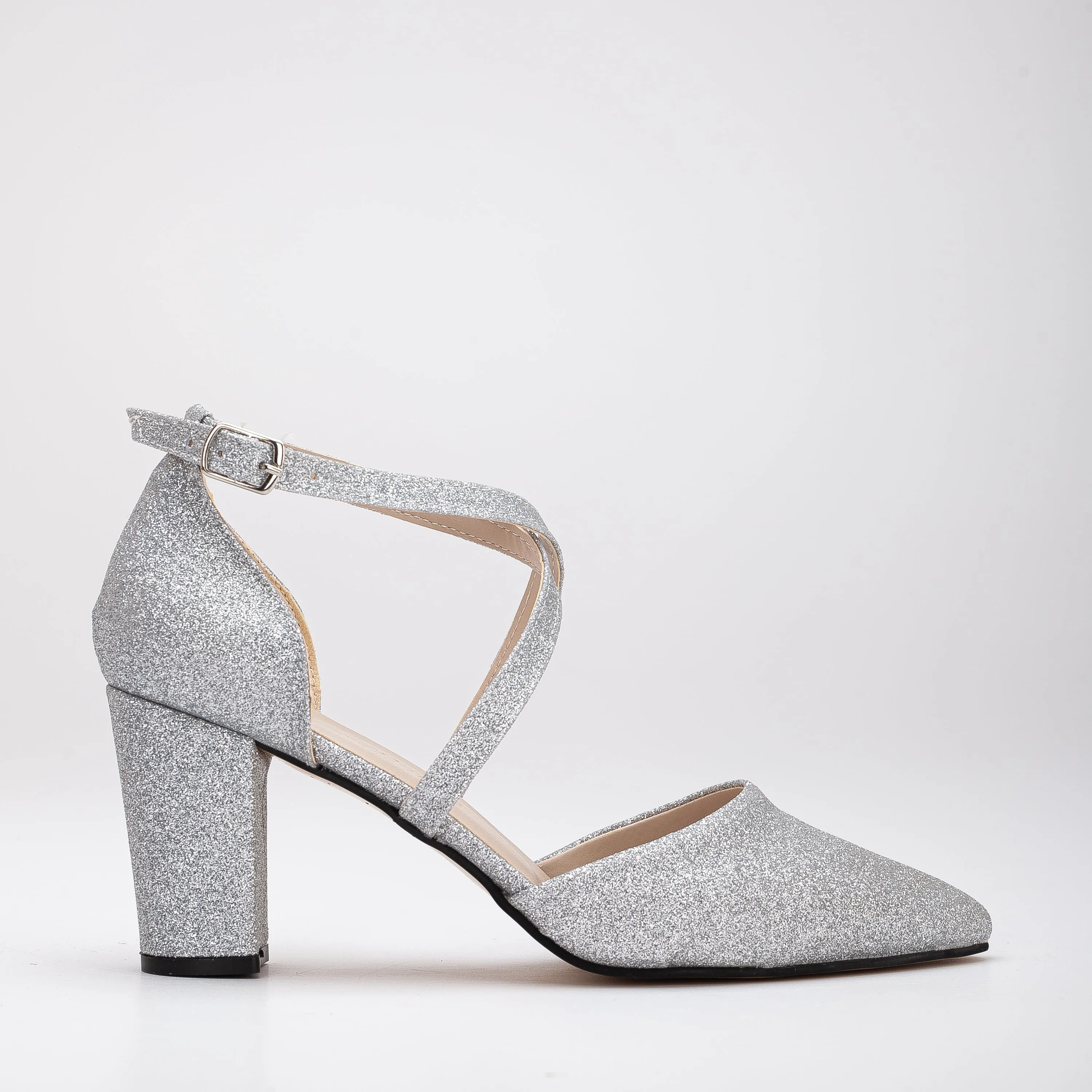 Sina - Silver Glitter Wedding Shoes