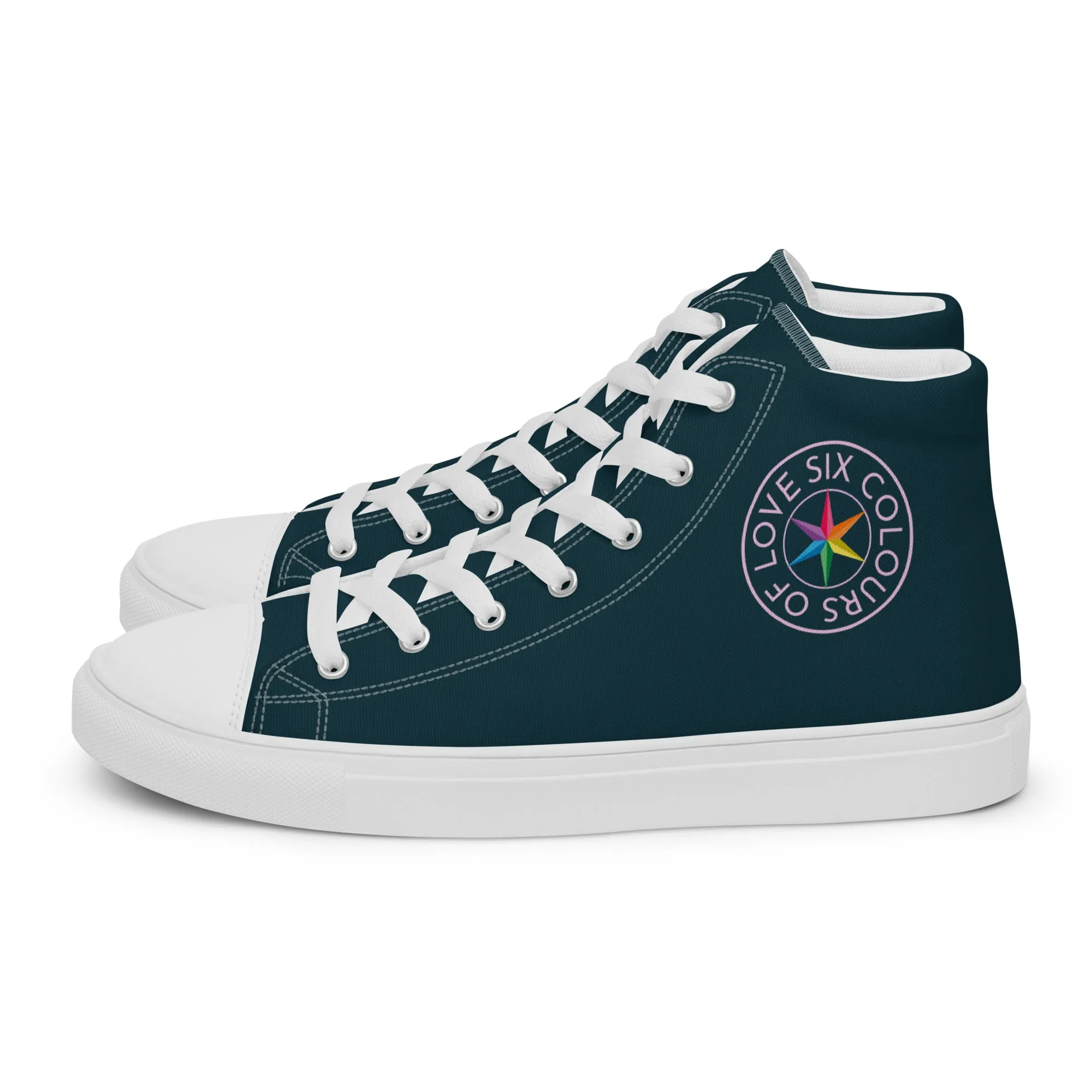 Six Colours Of Love Blue High Top Trainers (male sizes)