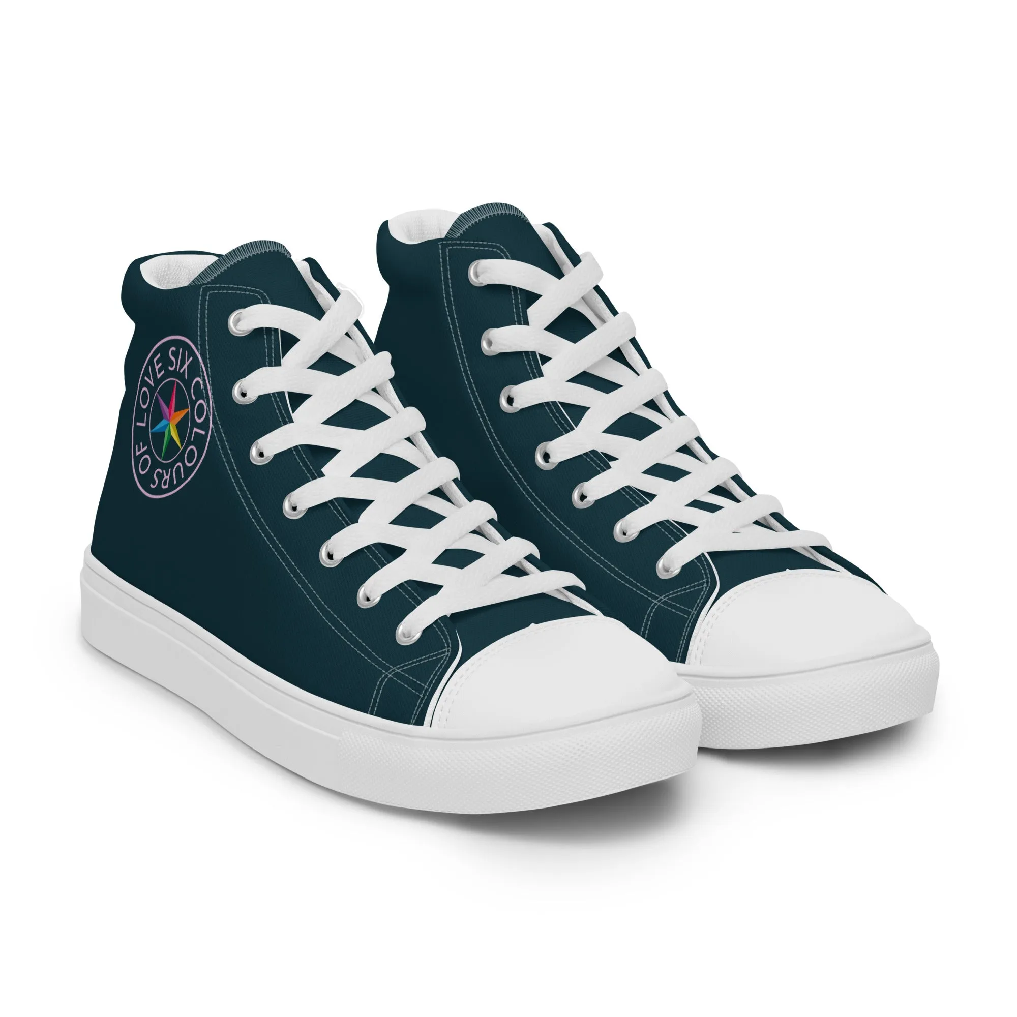 Six Colours Of Love Blue High Top Trainers (male sizes)