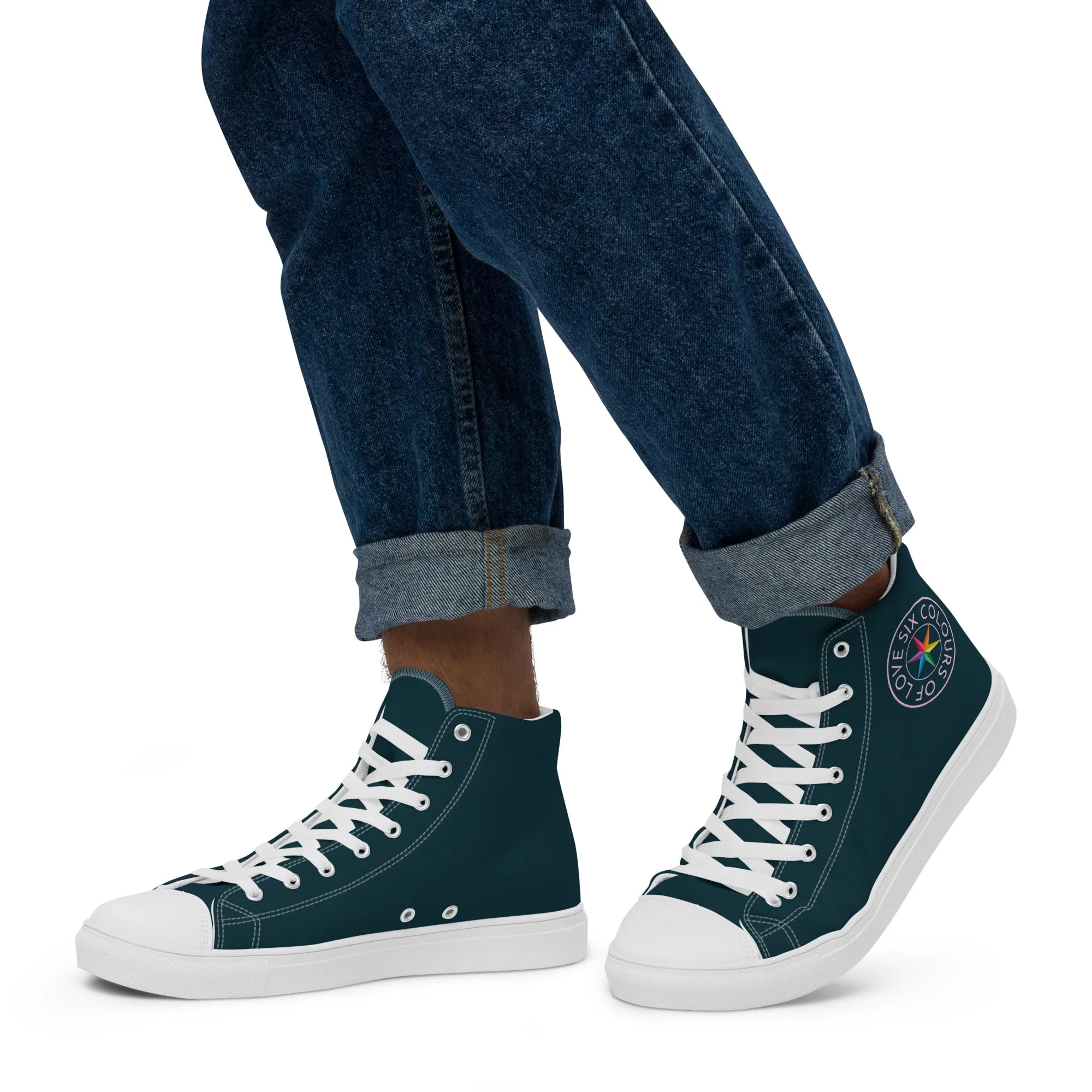 Six Colours Of Love Blue High Top Trainers (male sizes)