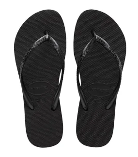 Slim Flatform Flip Flops Black