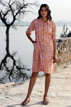 Sootisyahi 'Circle Tales' Block Printed Cotton Dress