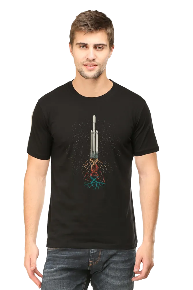 Space Rocket Printed T-shirt for men