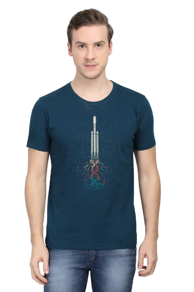 Space Rocket Printed T-shirt for men