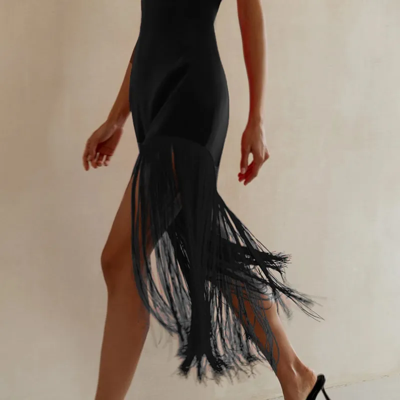 Strapless Fringed Dress