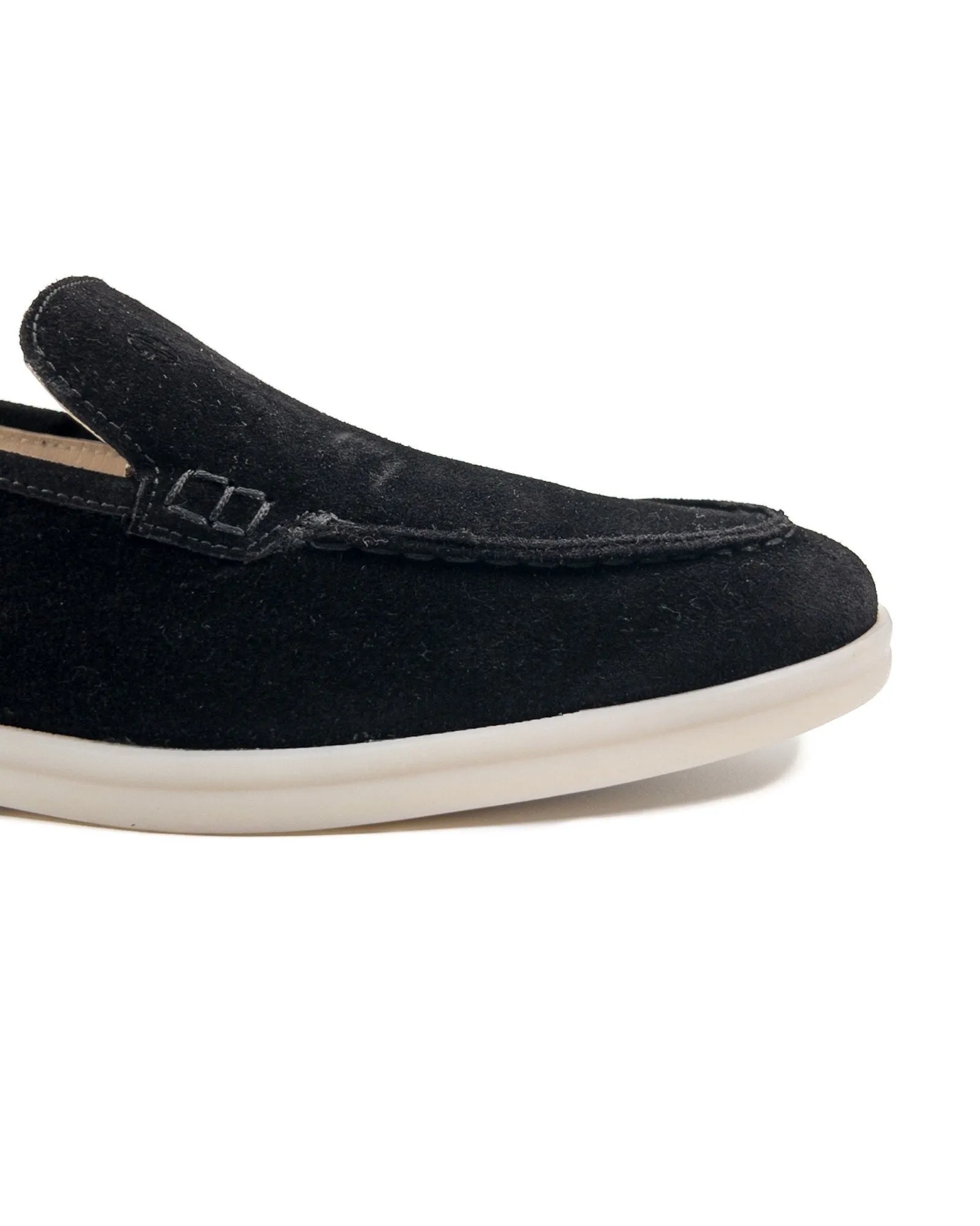 T-Allegro Black Genuine Suede Leather Men's Loafers