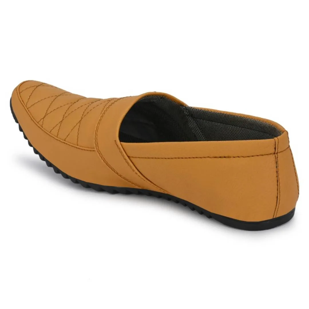 Tan Solid Casual Party Wear Shoes For Men's