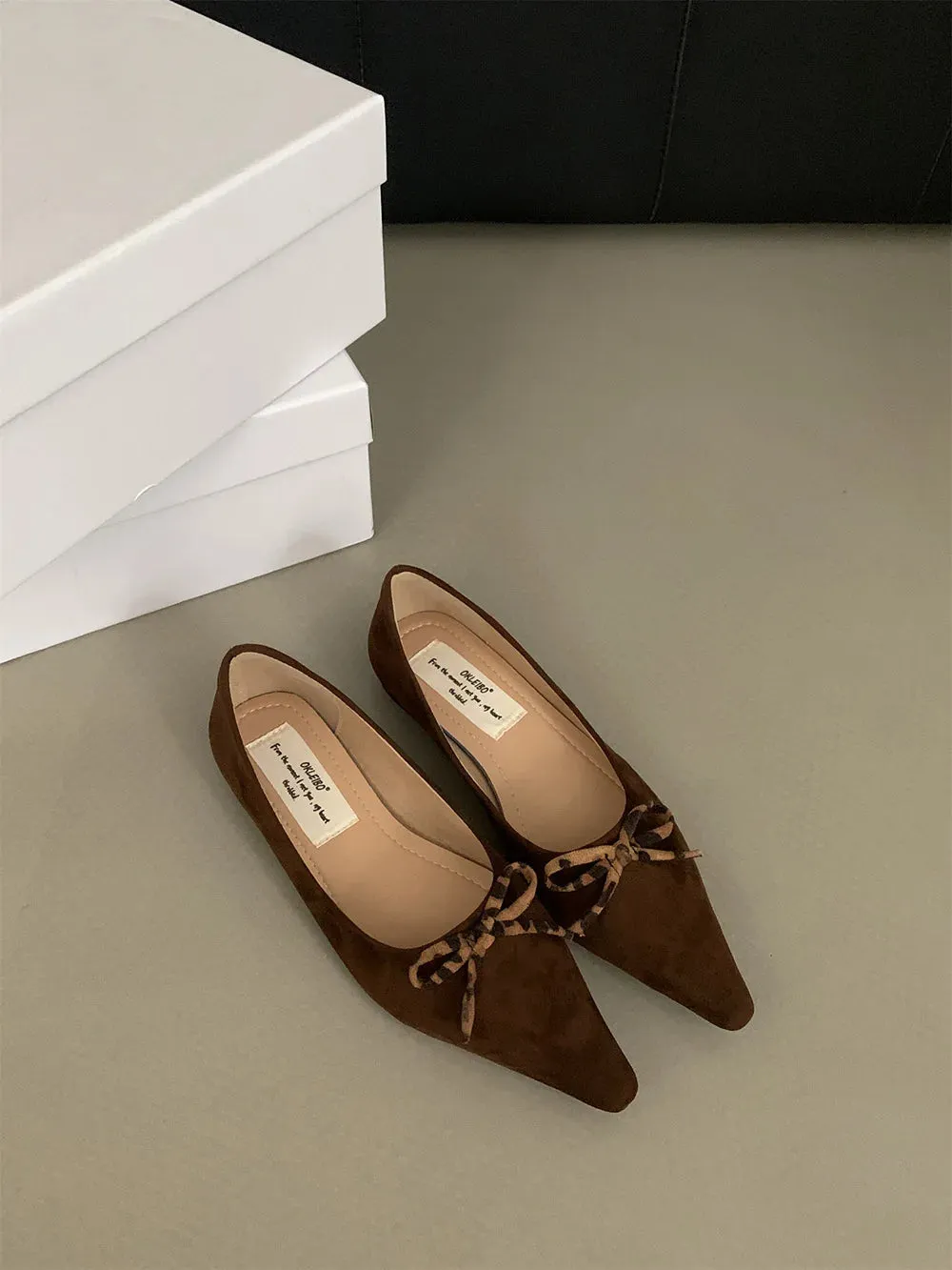 TAVIMART  -  Pointed Toe Women Loafers New Arrivals Autumn Spring Dress Shoes Low Heeled Flats Bow Design Casual Slides Mules Shoes