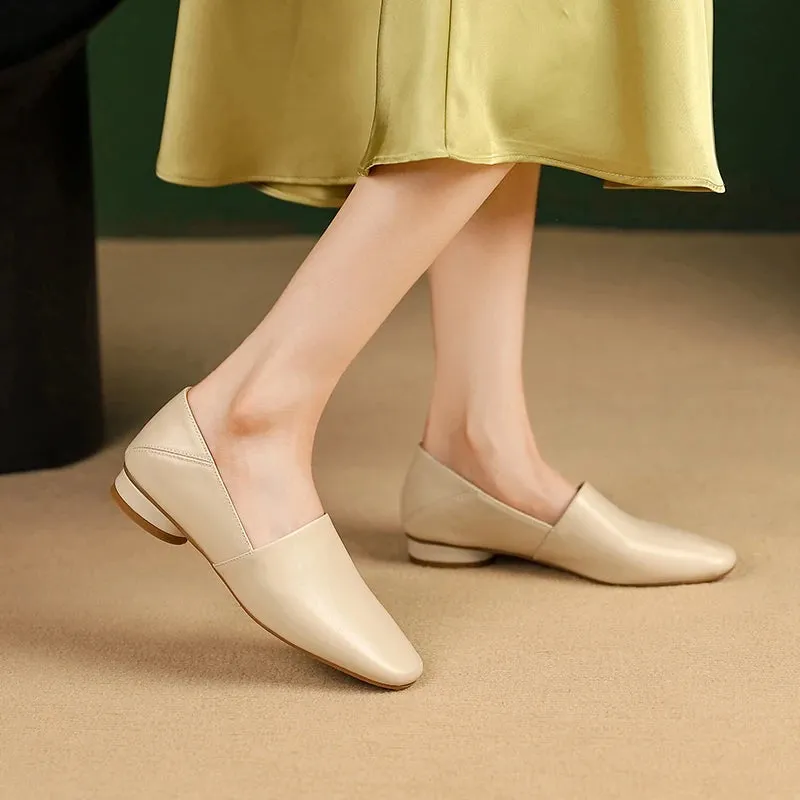 TAVIMART  -  Woman Flats Cow Leather Basic StyleRound Toe Ballet Shoes Slip On Woman Soft Flats Spring Autumn Casual Loafers