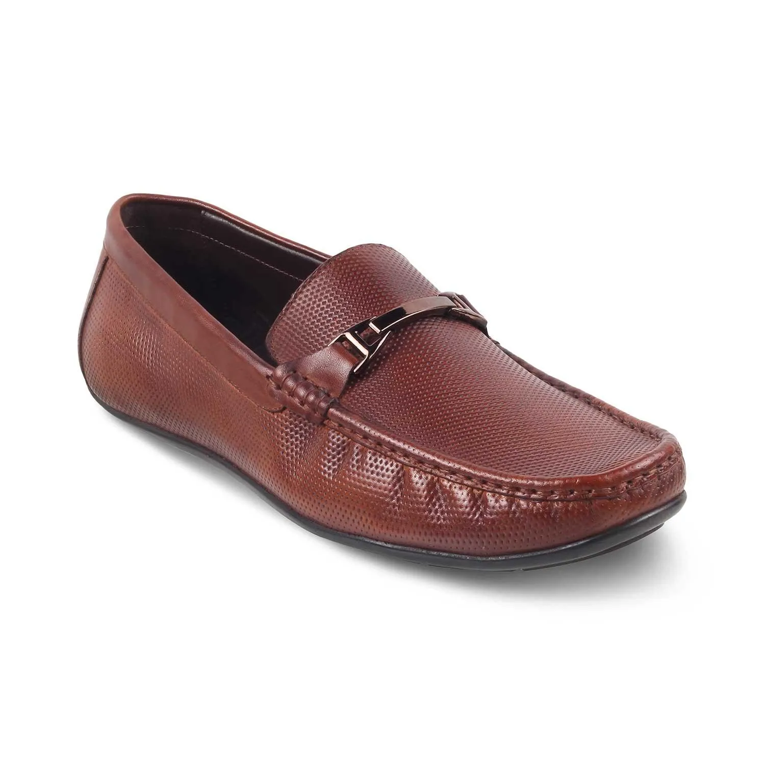 The Abianca Tan Men's Leather Driving Loafers Tresmode