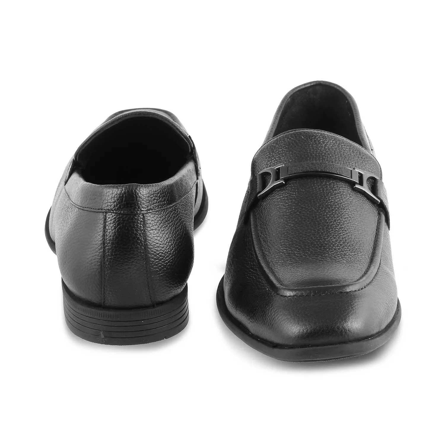 The Leven Black Men's Leather Loafers Tresmode