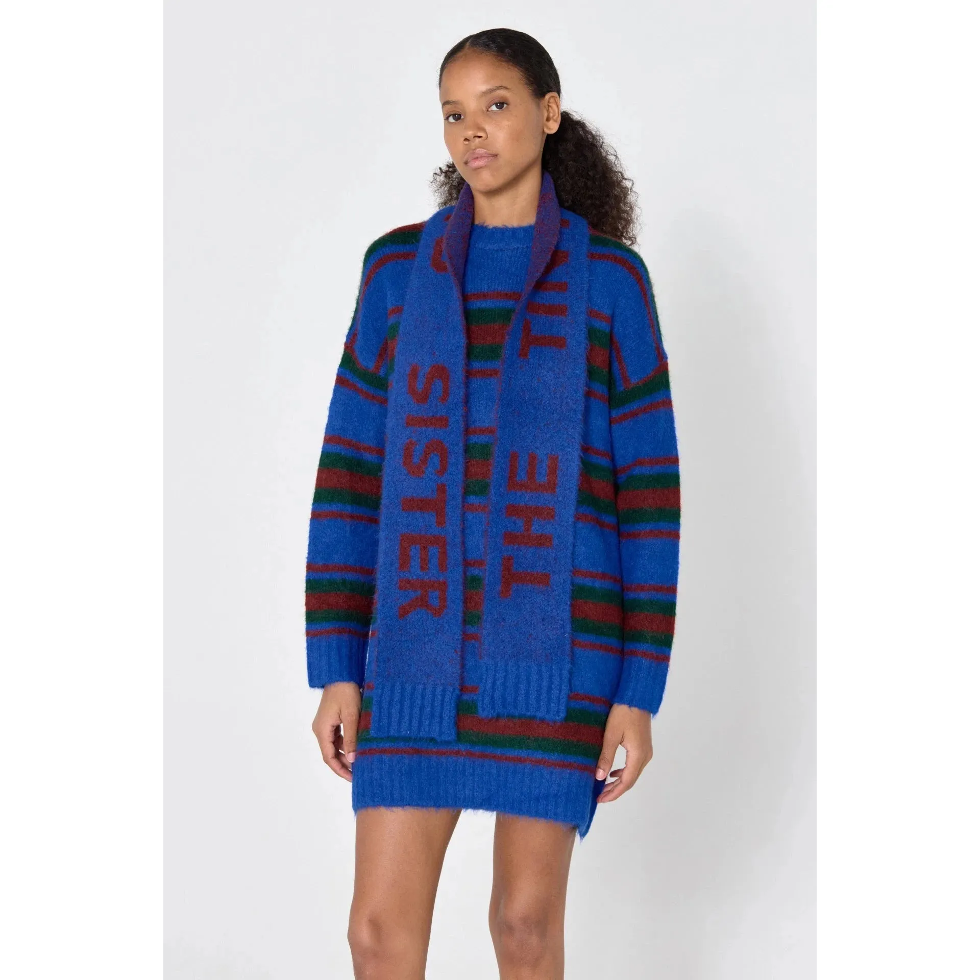 The Tiny Big Sister - Luca striped sweater dress - ultramarine