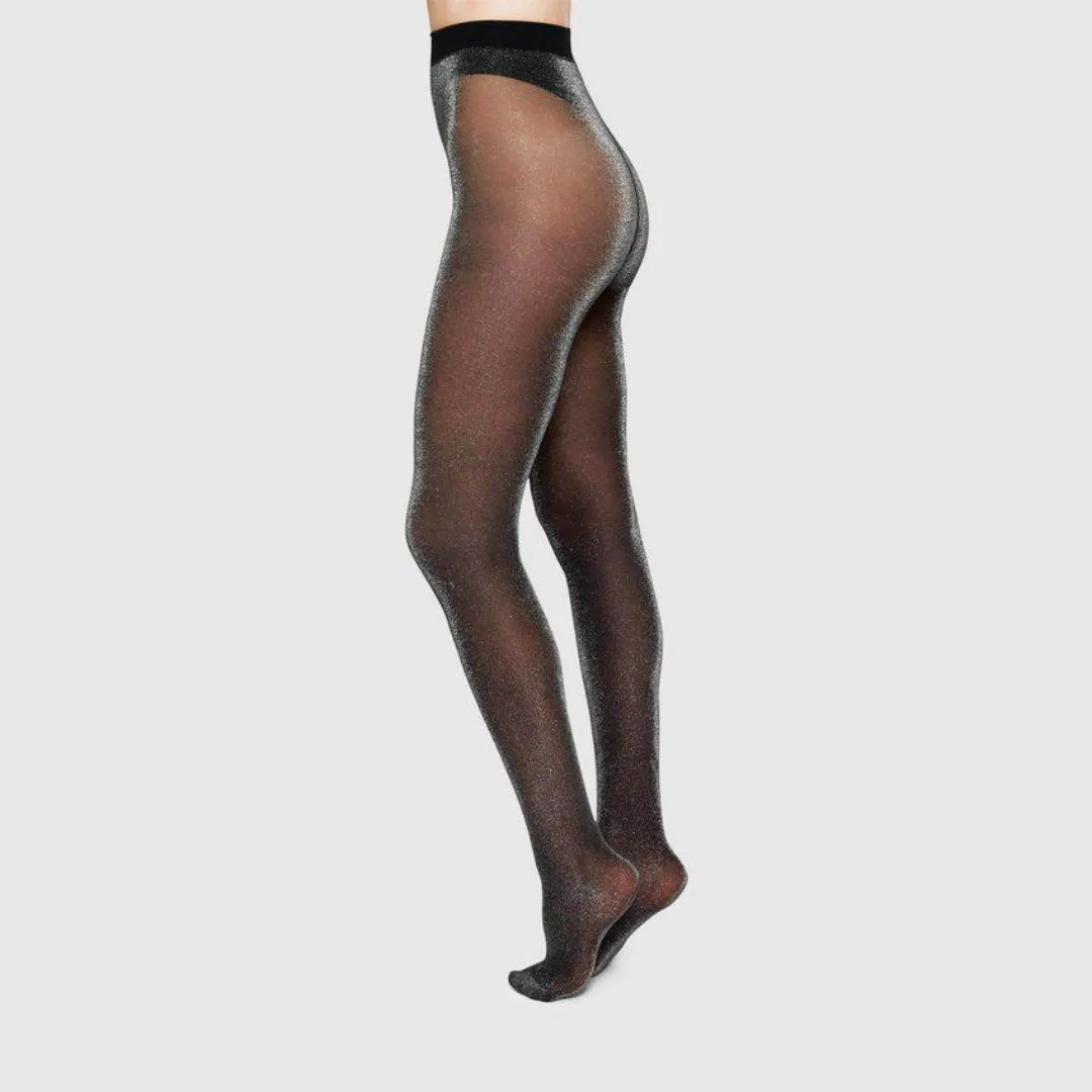 Tora Shimmery Tights: Black