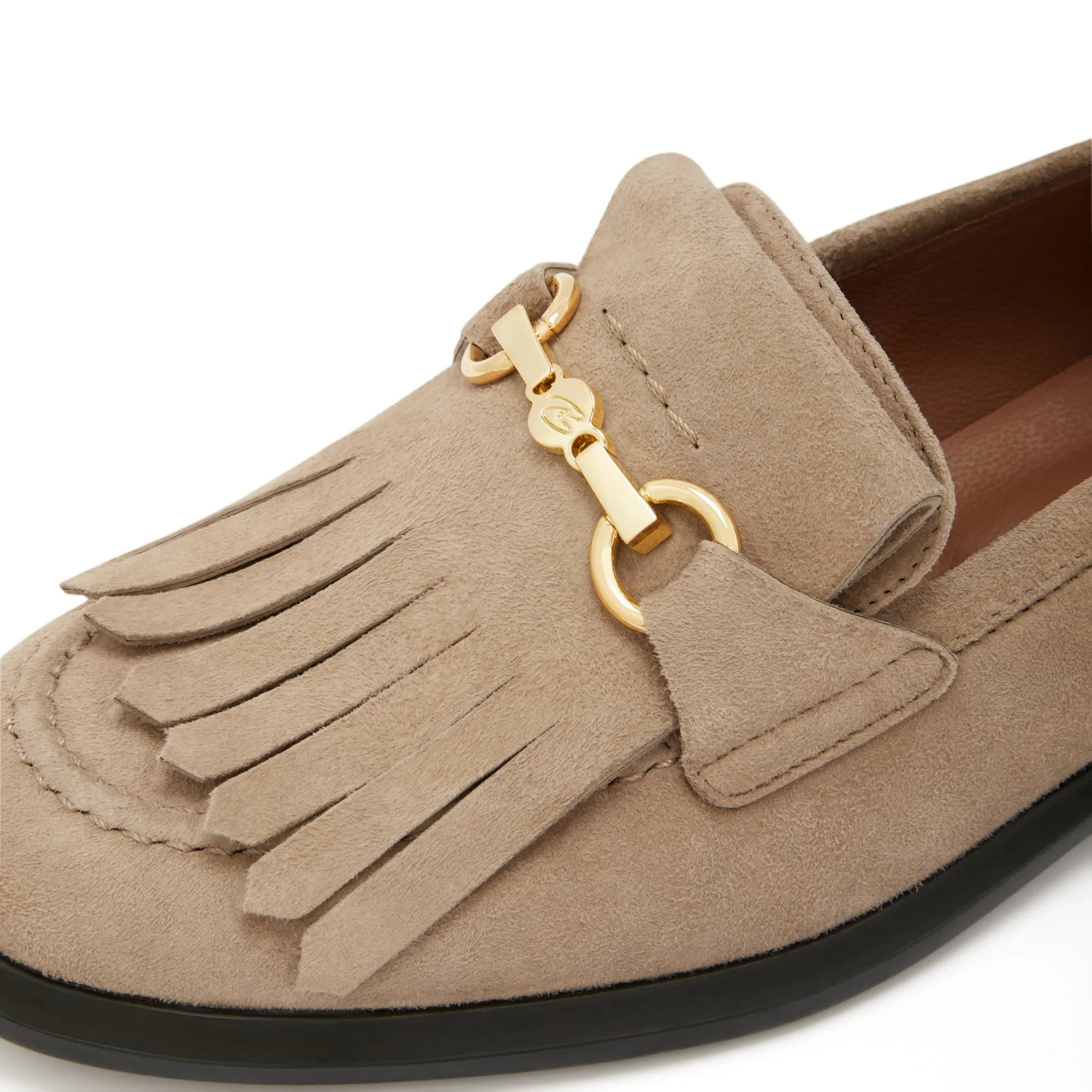 Vendôme Lave taupe suede loafers