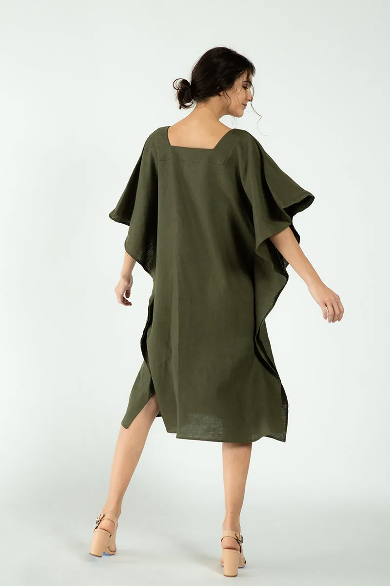 Vneck Formentera Kaftan - Olive